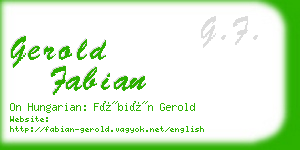 gerold fabian business card